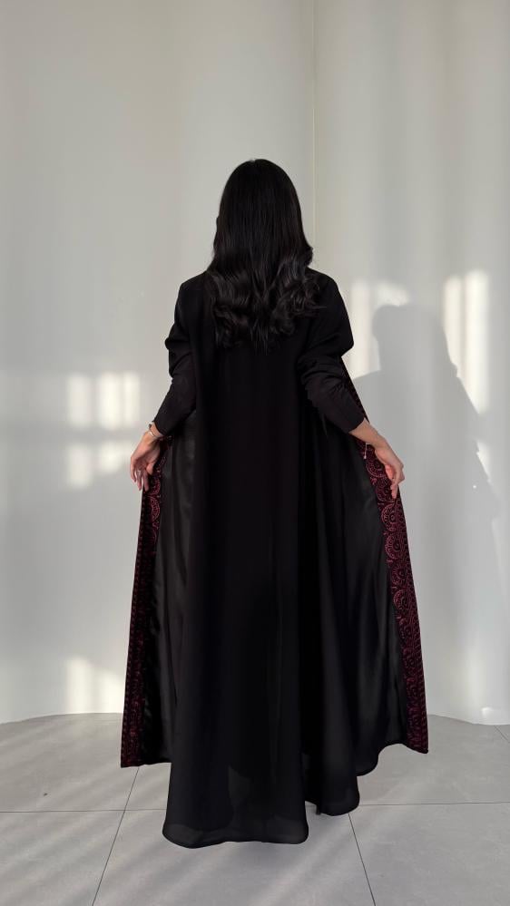 عباية انترنت نص كلوش بأكمام سترتش ( ع )