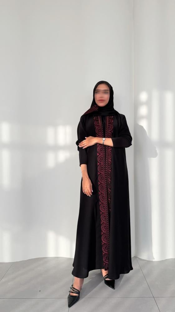 عباية انترنت نص كلوش بأكمام سترتش ( ع )