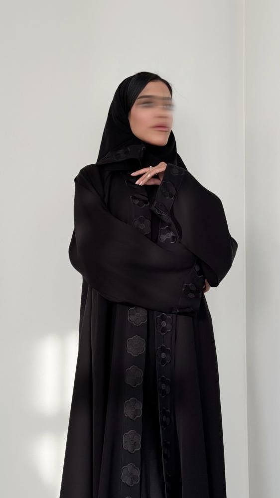 عباية دبل كلوش قماش انترنت أنيقة وفاخرة ( أ )