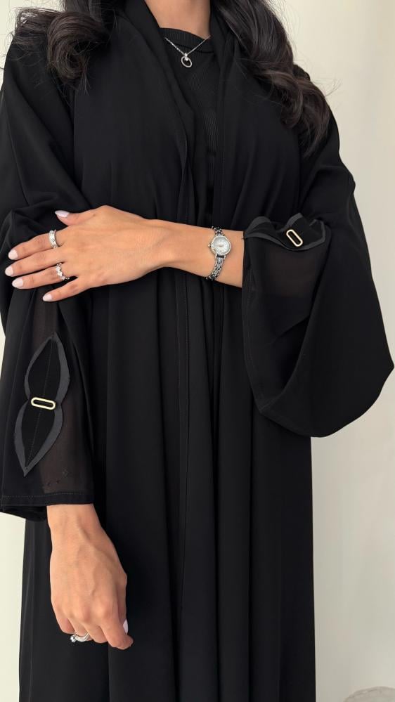 عباية نص كلوش فاخرة – شيفون مبطن بلاك بيري
