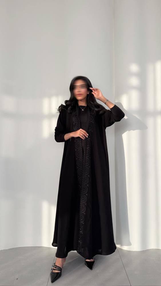 عباية انترنت نص كلوش بأكمام سترتش (أ)
