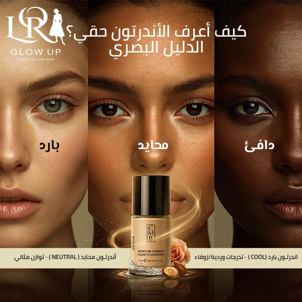 أنواع الأندرتون الثلاثة الدافئ والبارد والمحايد على بشرات مختلفة