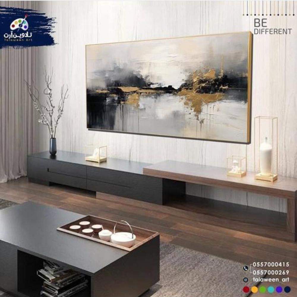 لوحة قماشية فخمة بتصميم فن تجريدي