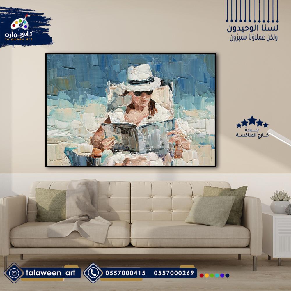 لوحة قماشية فخمة بتصميم فتاه