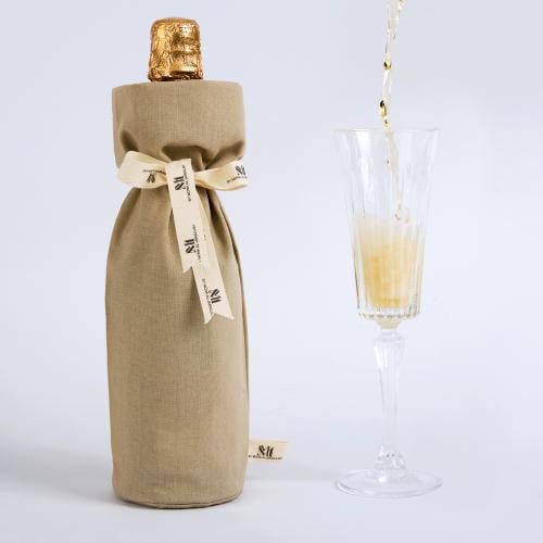 Natural linen bottle cover