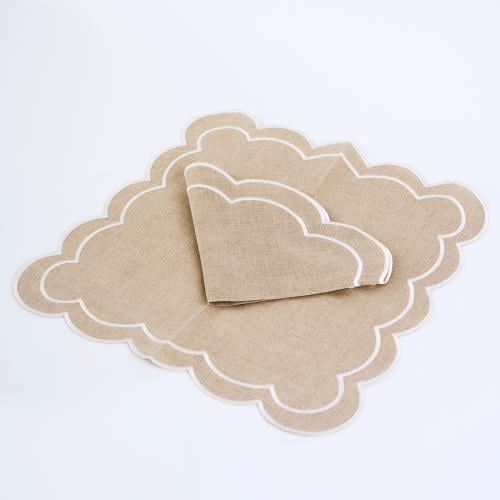 Natural linen square set