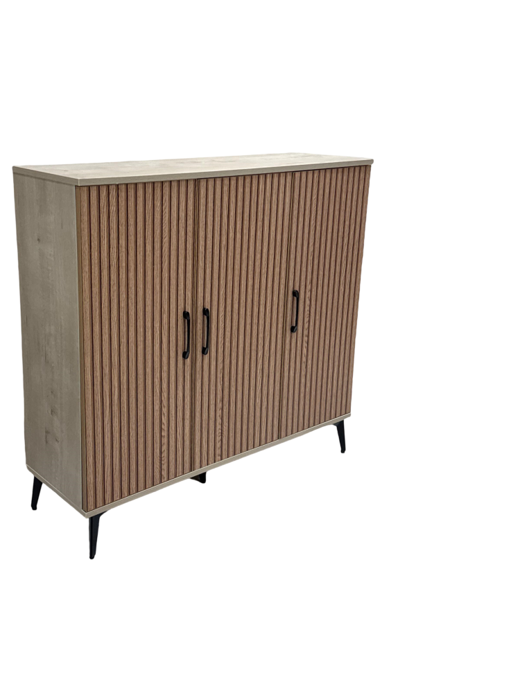 دولاب أحذية 3 باب لون بني فاتح