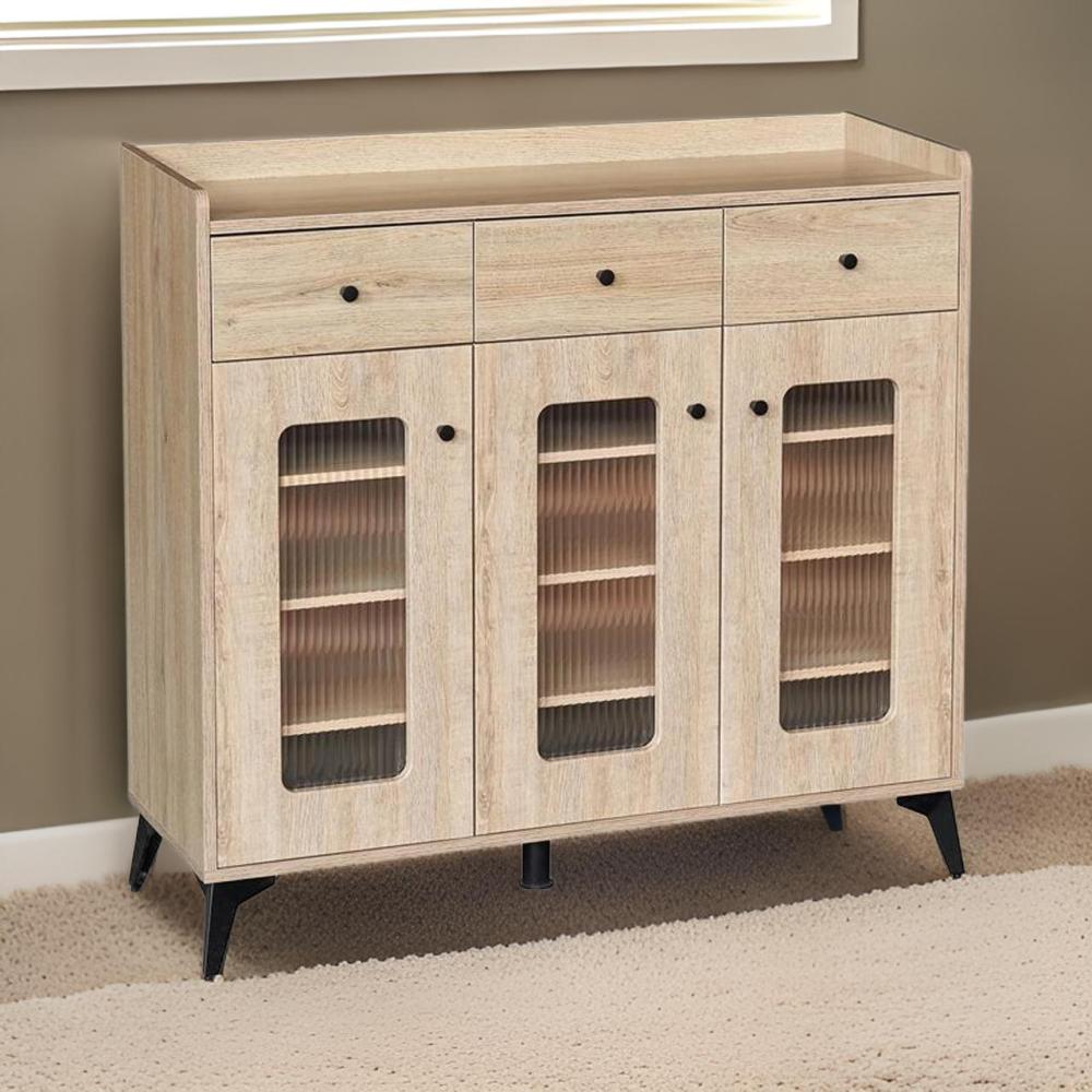 دولاب بوفيه فخم لون بيج مقاس 100 سم