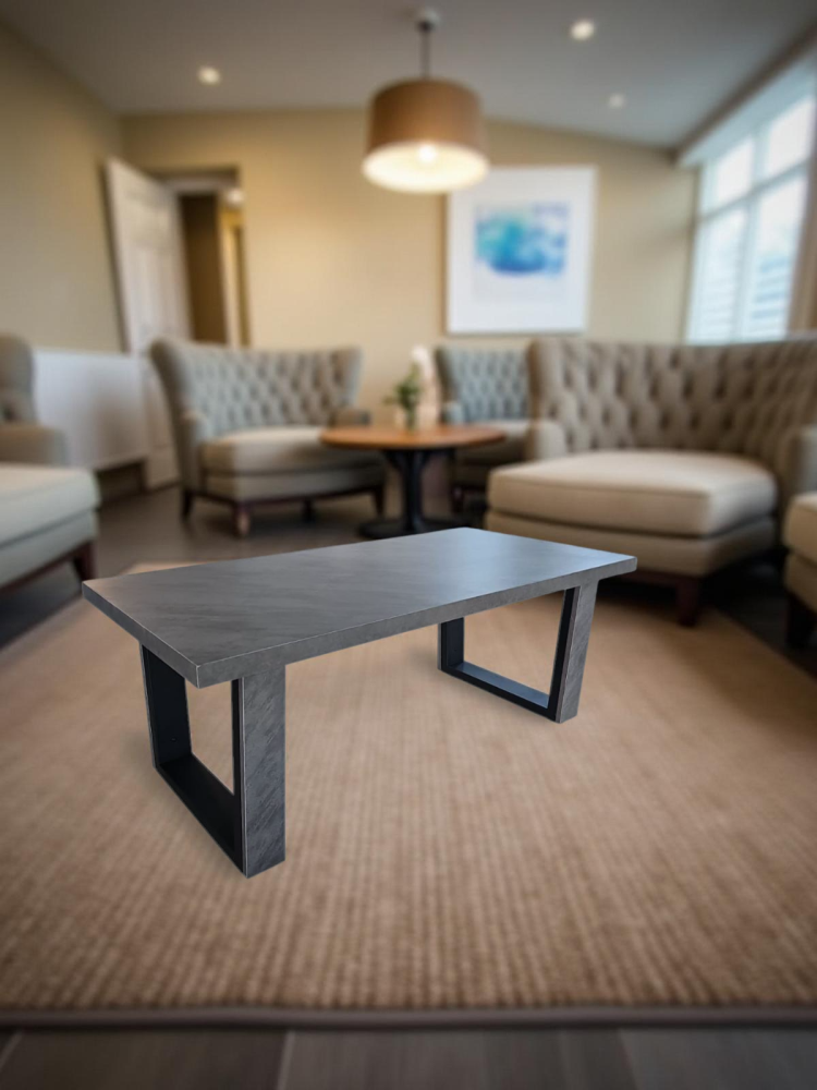 طاولة كنب خشب لون رمادي