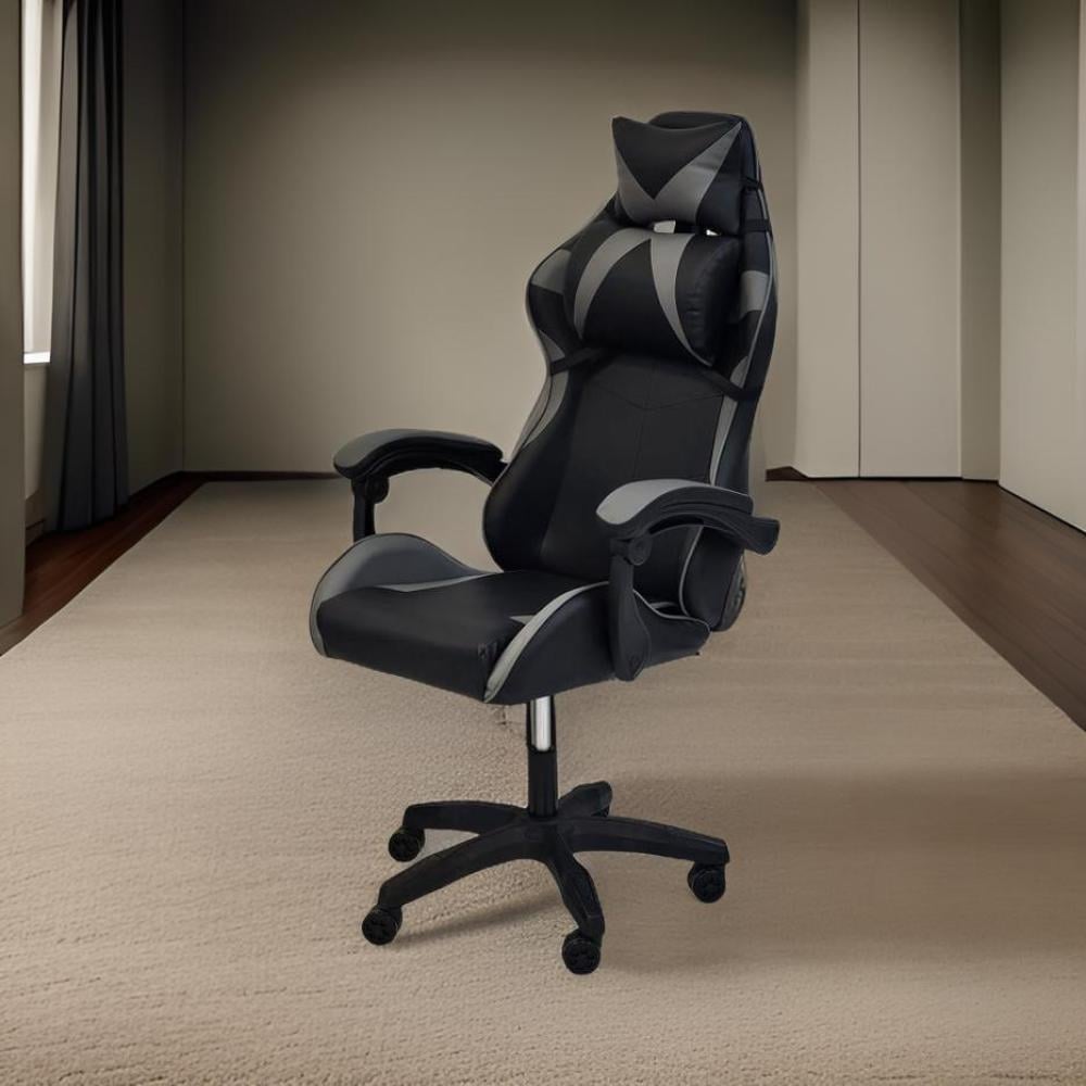 كرسي قيمنق - كرسي ألعاب الفيديو الرائع لون أسود و رمادي