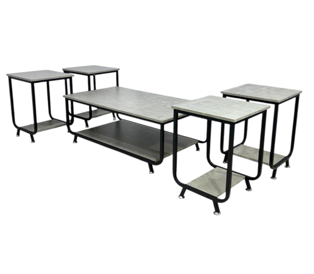 طاولات كنب 5 قطع لون رمادي