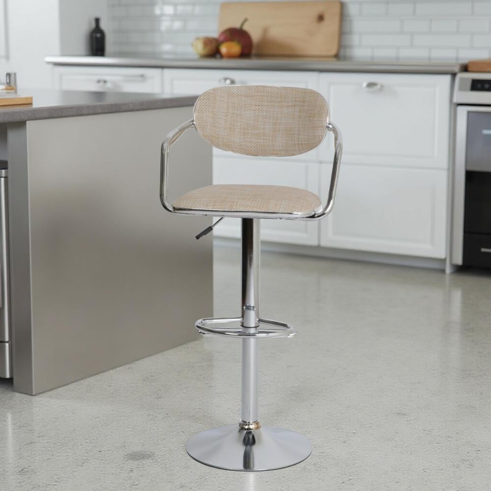 كرسي بار بيستم دوار لون بيج