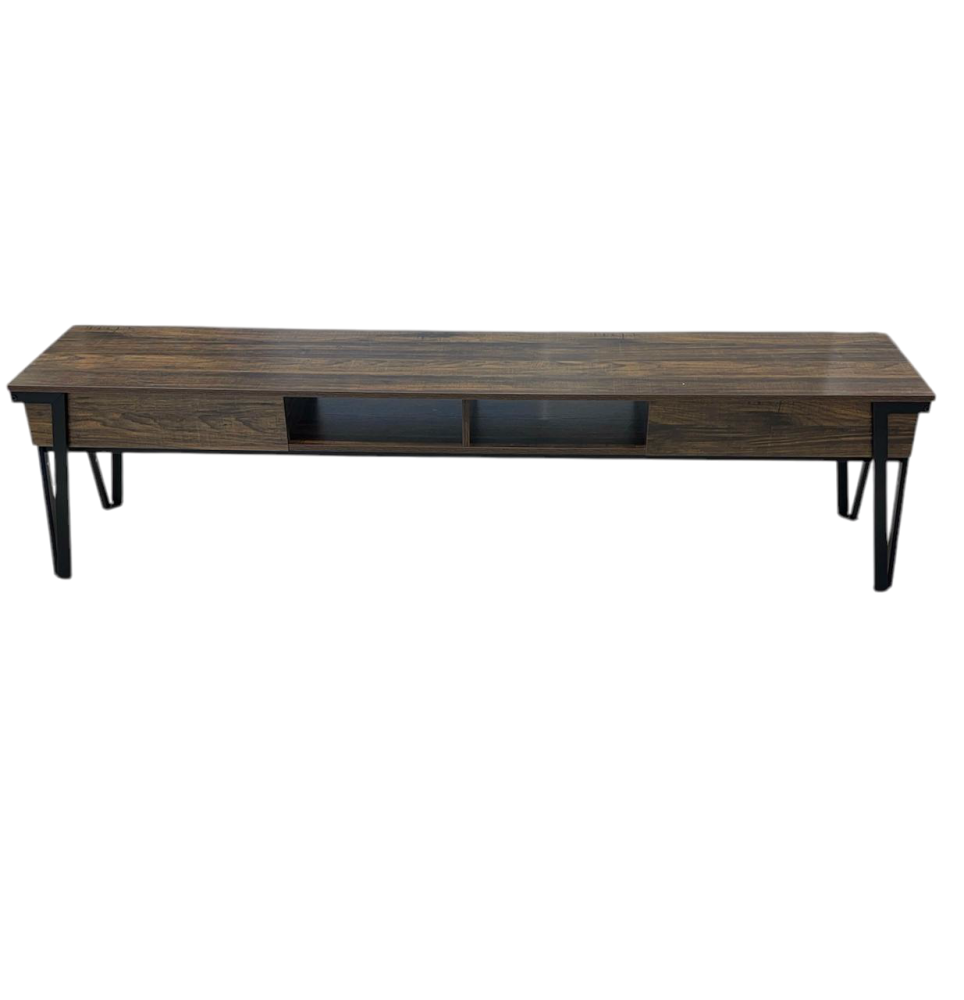 طاولة تلفاز خشب مقاس 2 متر - لون بني عتيق