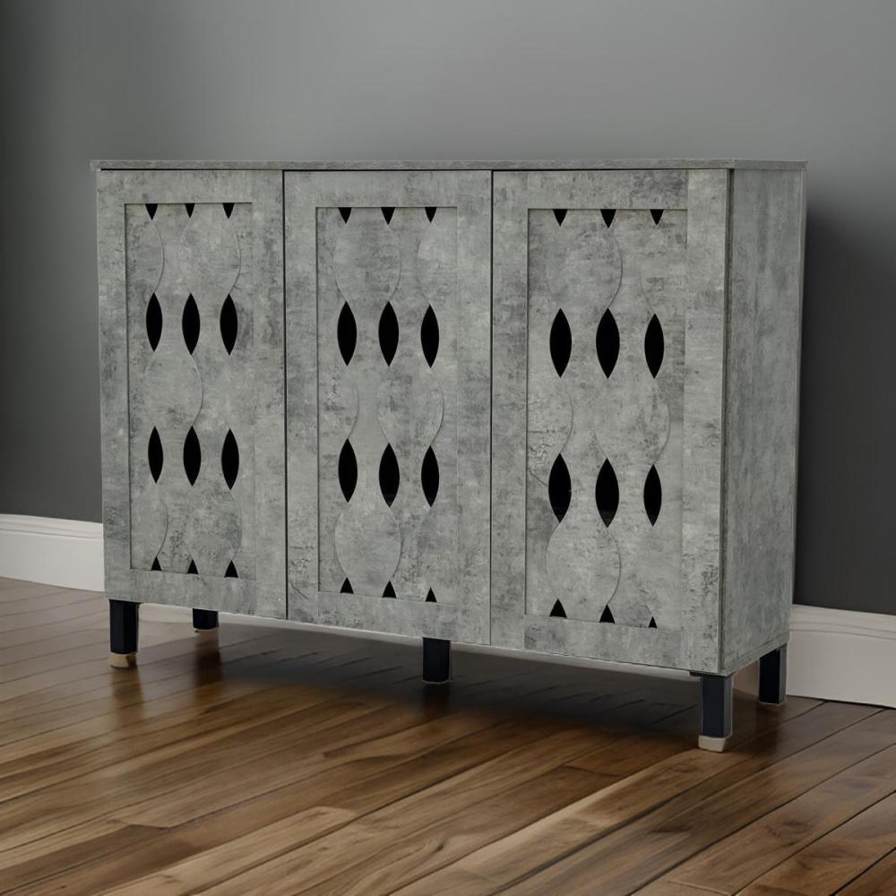 دولاب أحذية خشب 3 باب لون رمادي