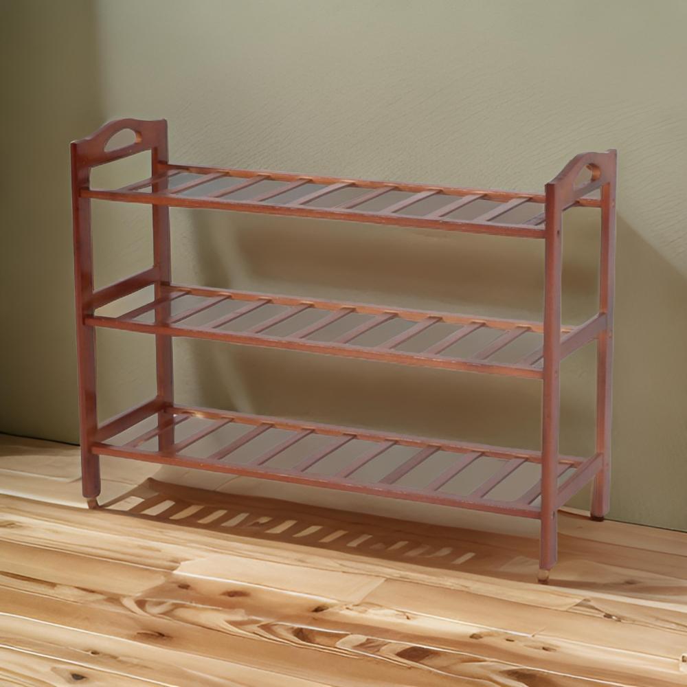 جزامة رفوف خشبية لون بني 3 رف