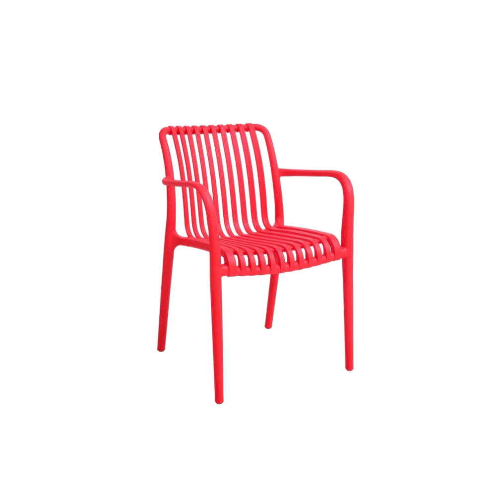 كرسي بلاستيك تصميم مبتكر لون أحمر