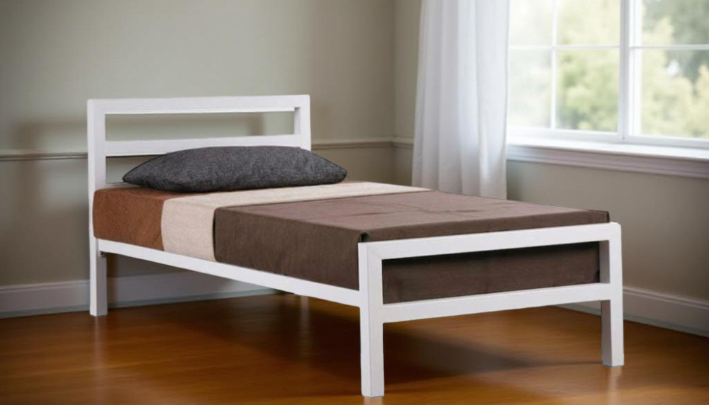 سرير حديد أبيض مقاس 90*200