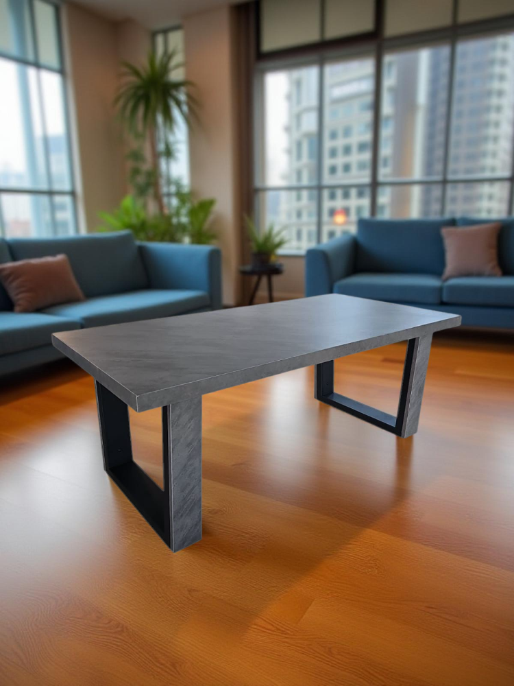 طاولة كنب خشب لون رمادي