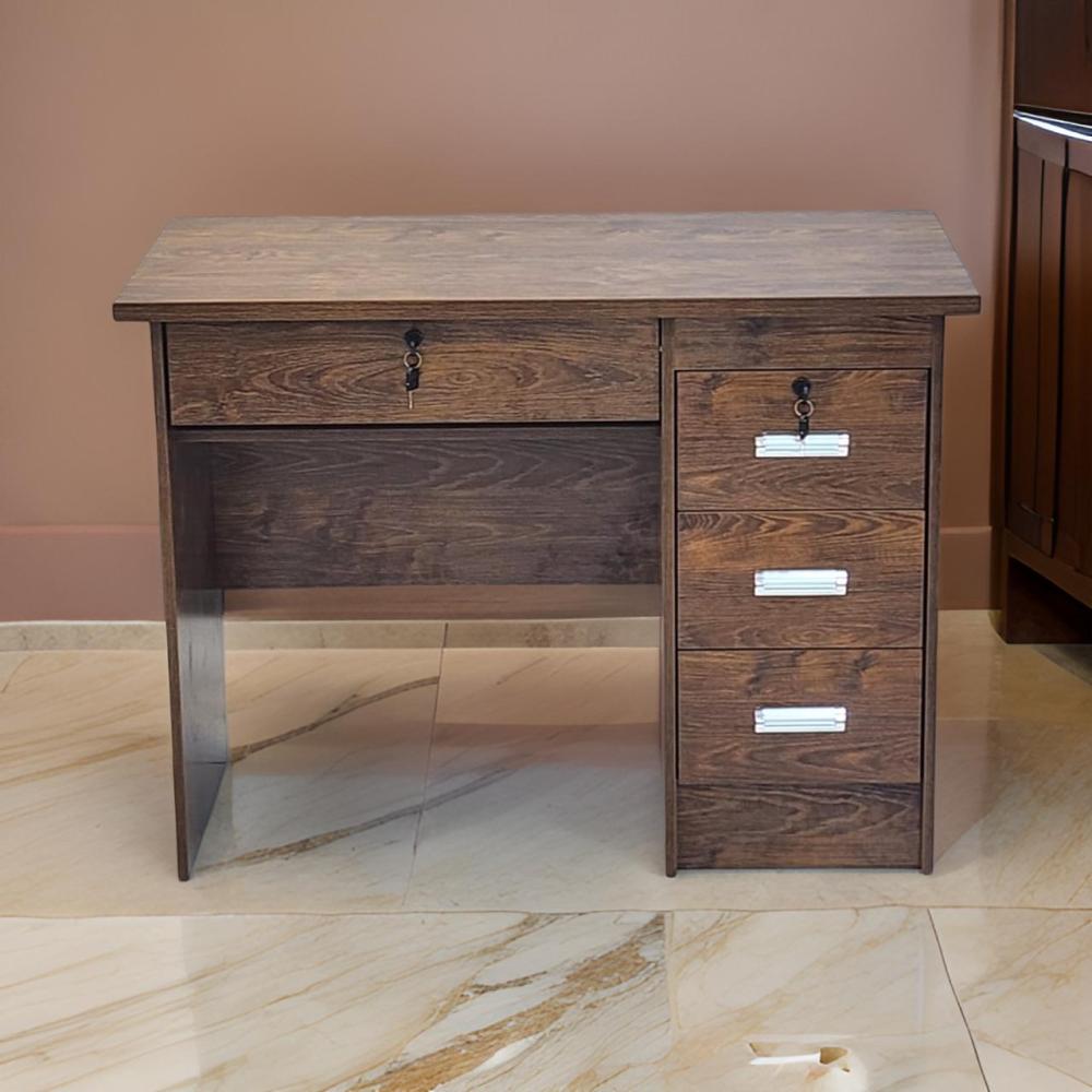 مكتب خشبي مع وحدة تخزين ثابتة مقاس 100 سم