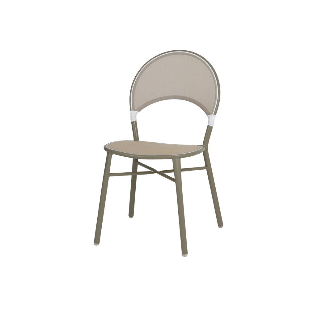 كرسي مفرد حديد وشبك لون بيج