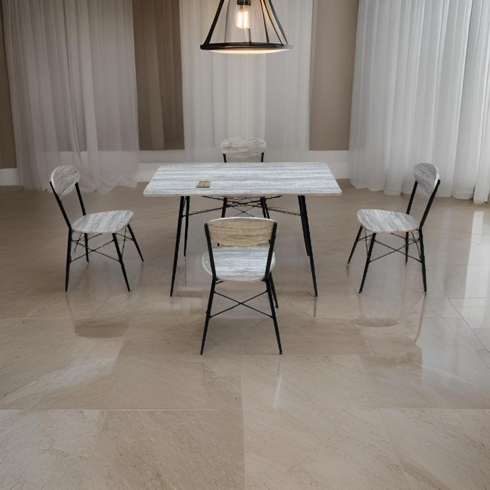 طاولة طعام خشب 4 كرسي لون بيج