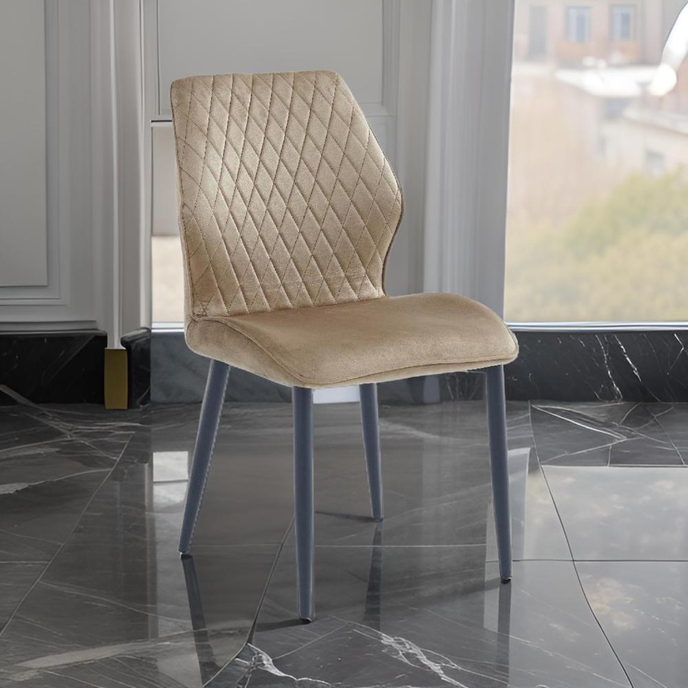 كرسي طعام بتصميم رياضي فخم لون بيج