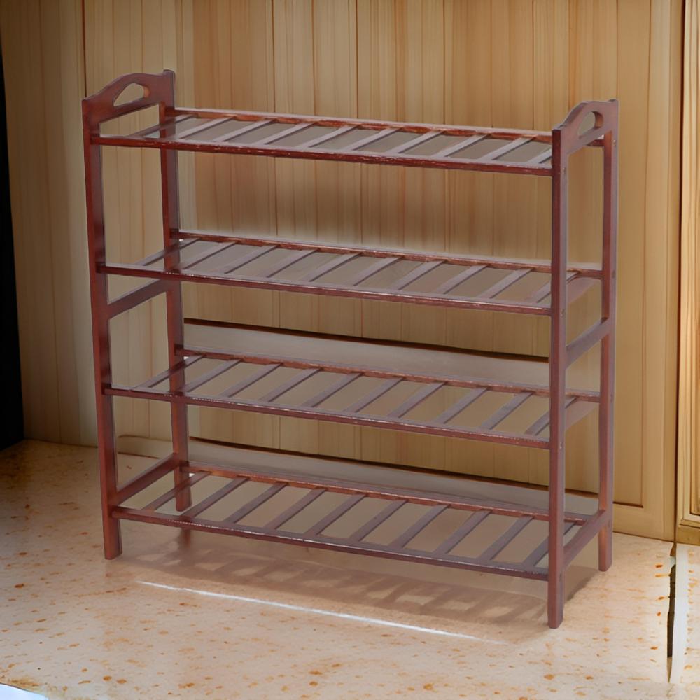 جزامة رفوف خشبية لون بني 4 رف