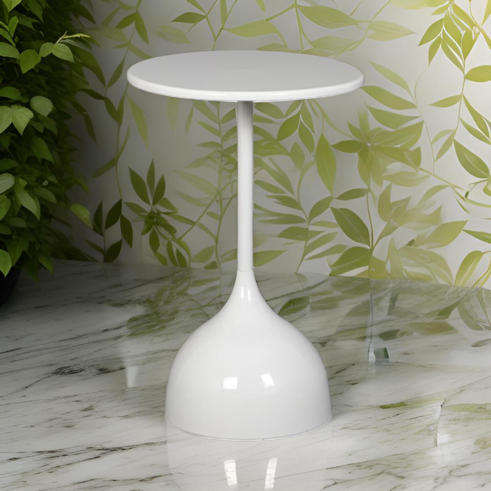 طاولة جانبية أنيقة حديد لون أبيض