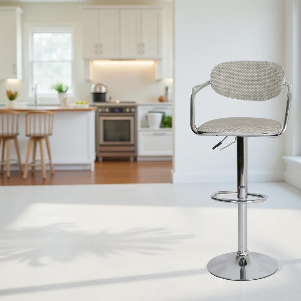 كرسي بار بيستم دوار لون رمادي