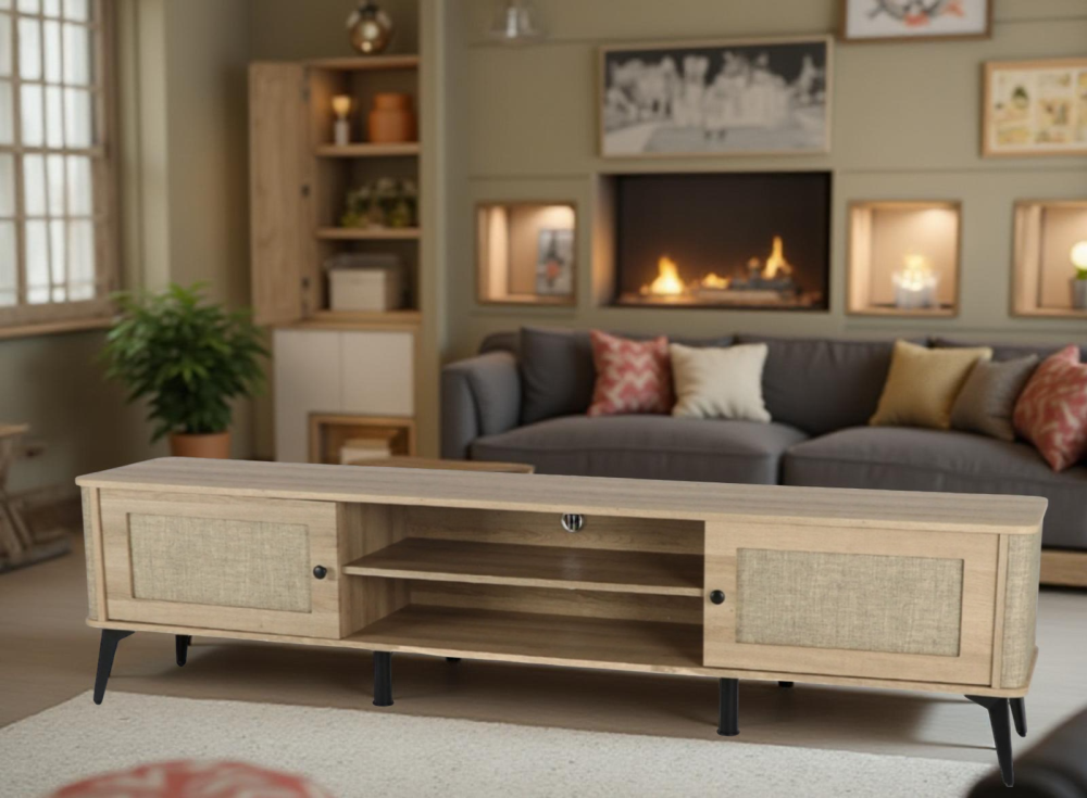 طاولة تلفاز مقاس 2 متر لون بيج