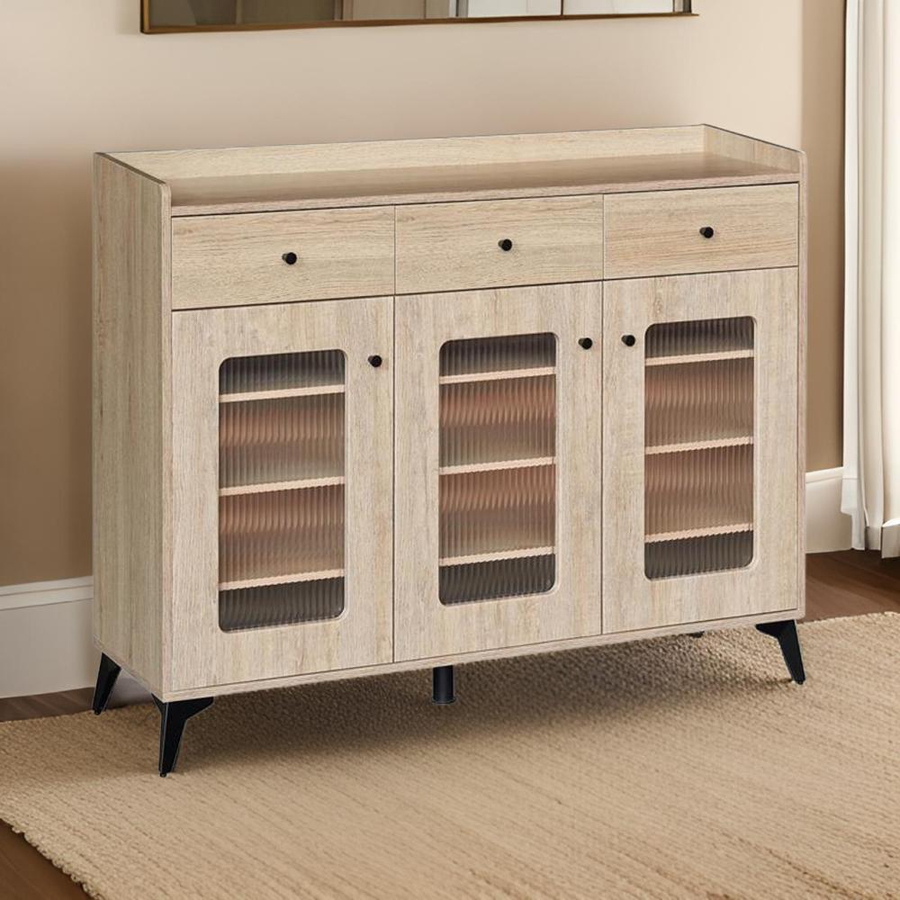 دولاب بوفيه فخم لون بيج مقاس 120 سم