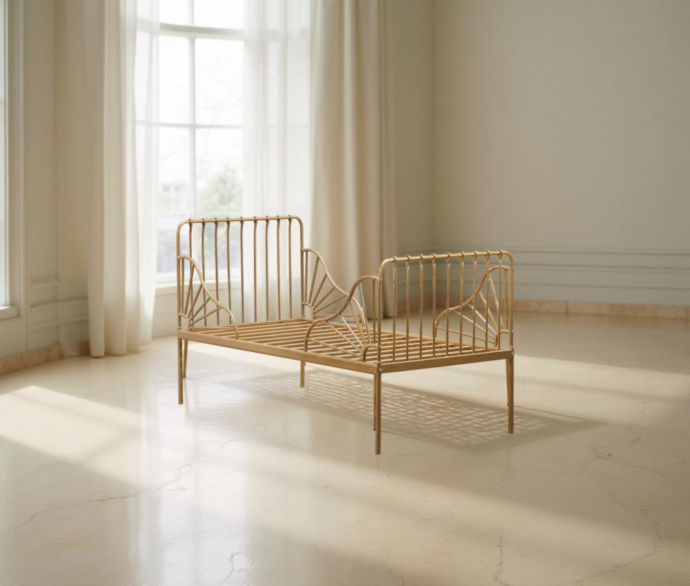 سرير حديد للأطفال عالي الجودة - لون ذهبي - مقاس 80*170