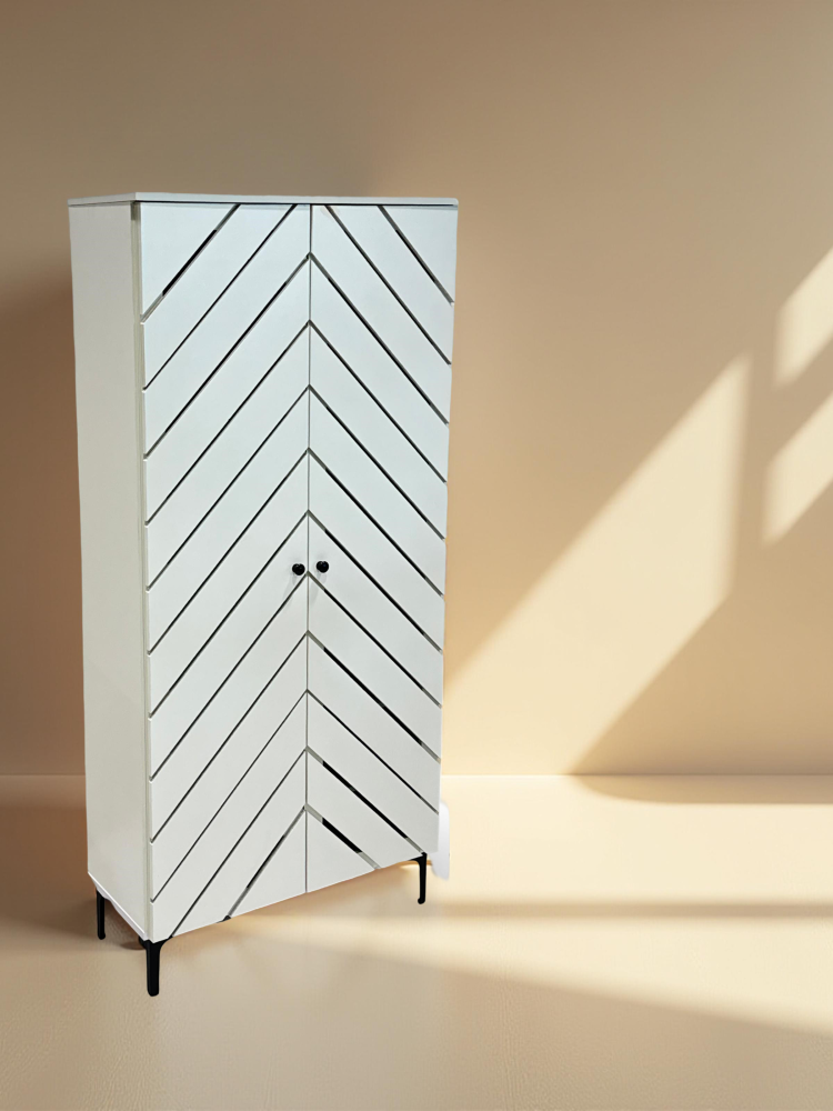 دولاب أحذية كبير 2 باب لون أبيض