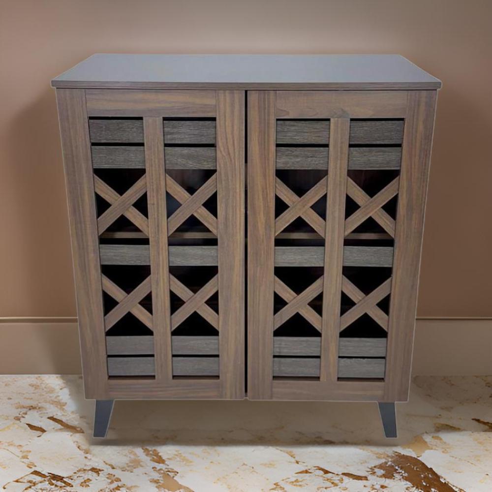 دولاب أحذية خشب 2 باب لون بني