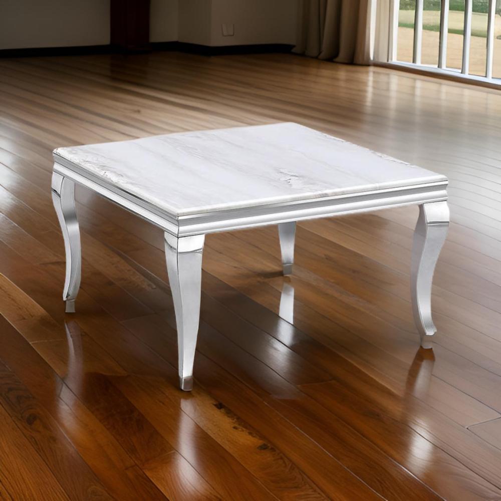 طاولة مجلس ستيل رخام لون فضي