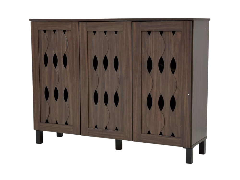 دولاب أحذية خشب 3 باب لون كوفي