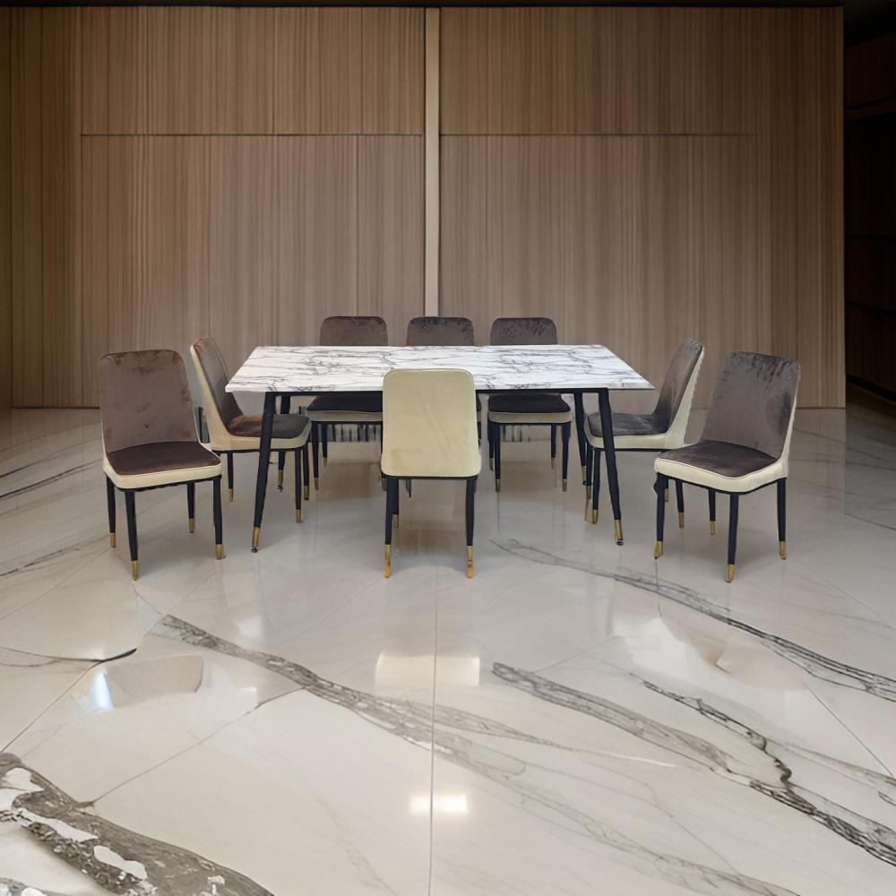 طاولة طعام  بديل رخام 8 كرسي