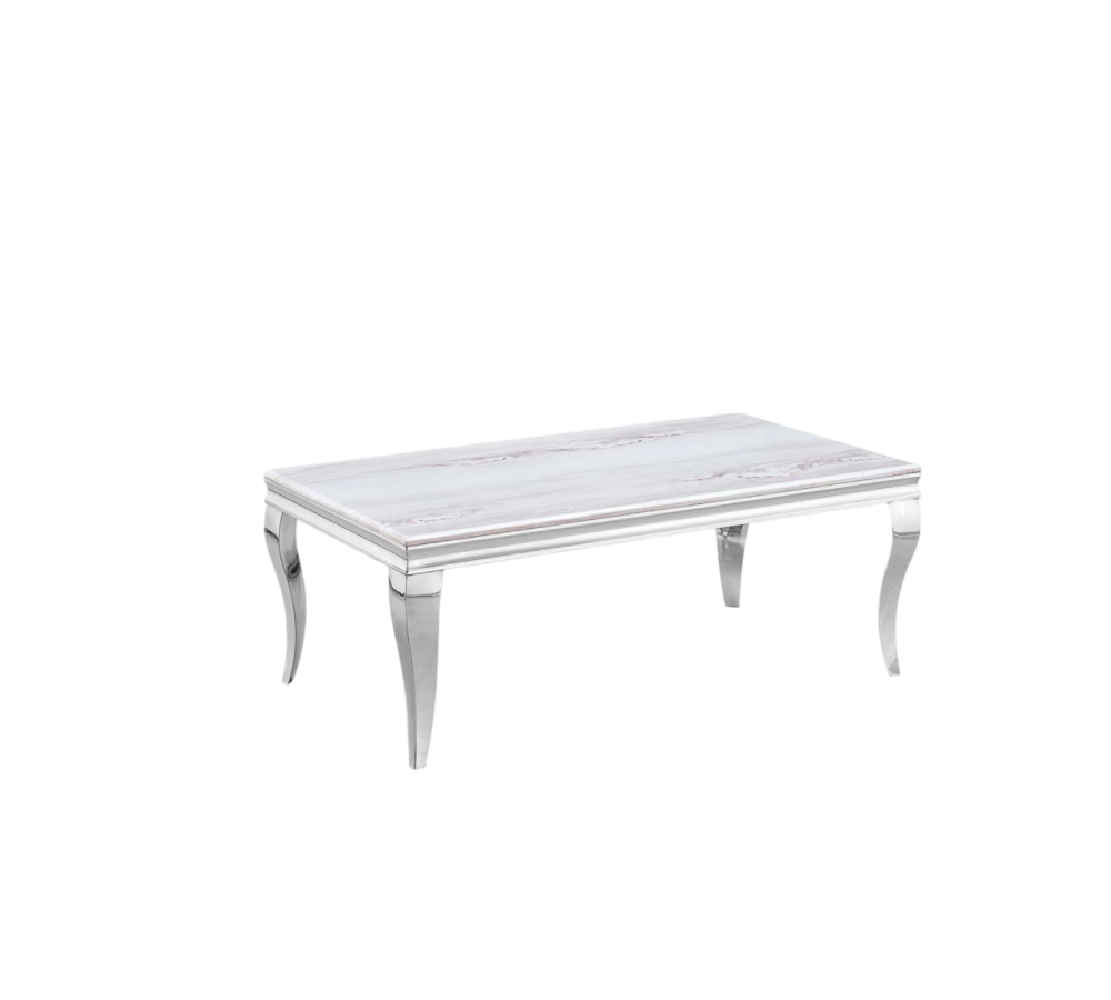 طاولة كنب ستيل رخام لون فضي