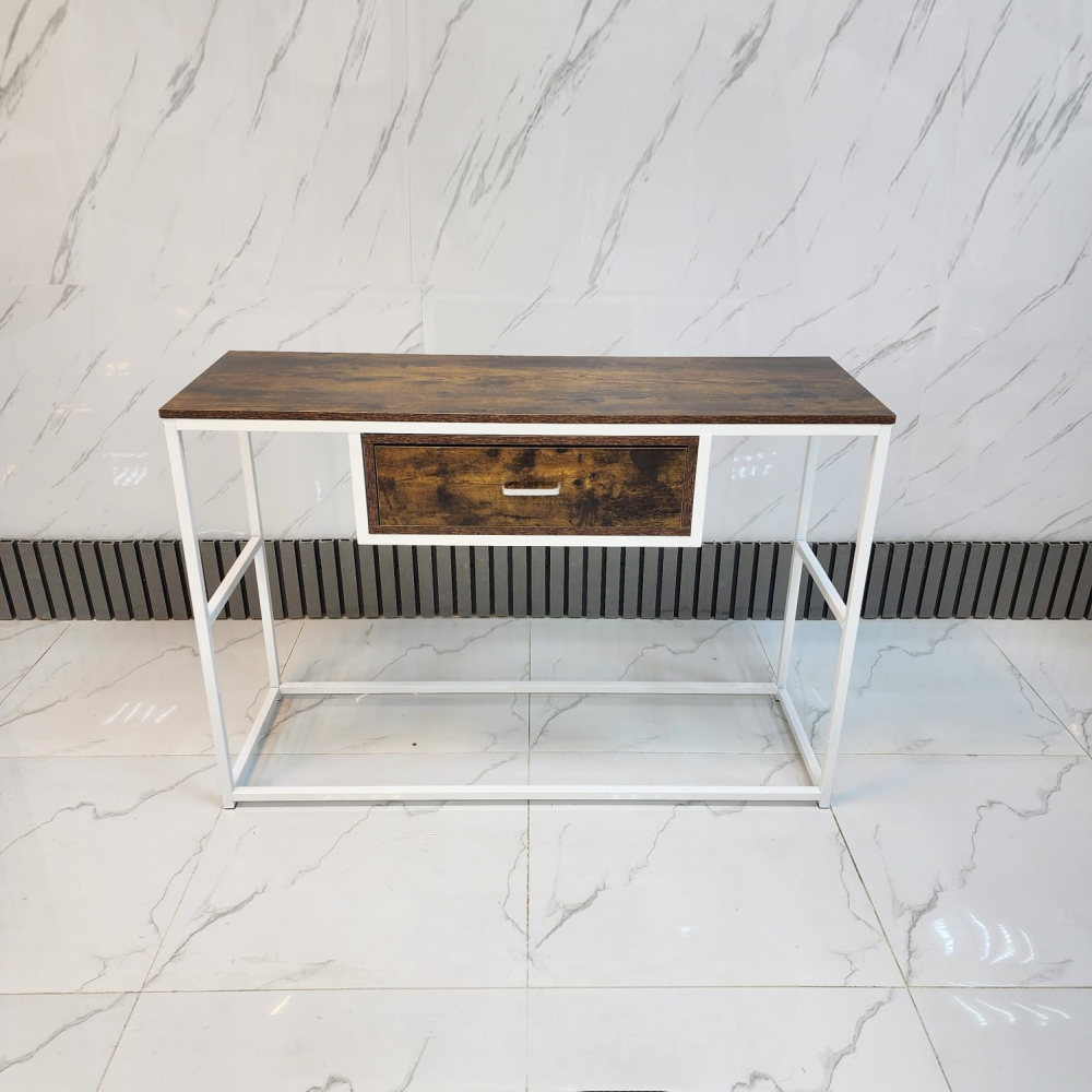 طاولة مدخل خشب وحديد