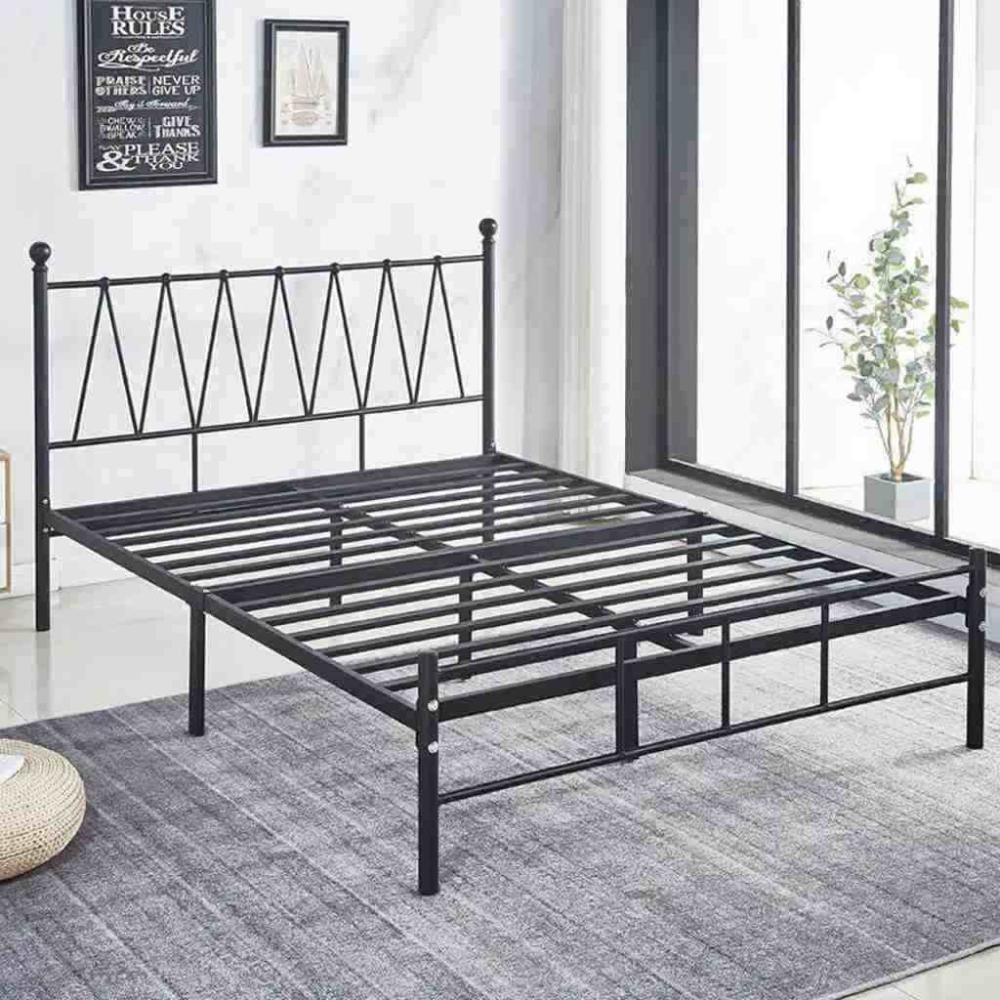 سرير حديد نفر ونص لون أسود مقاس 140*200