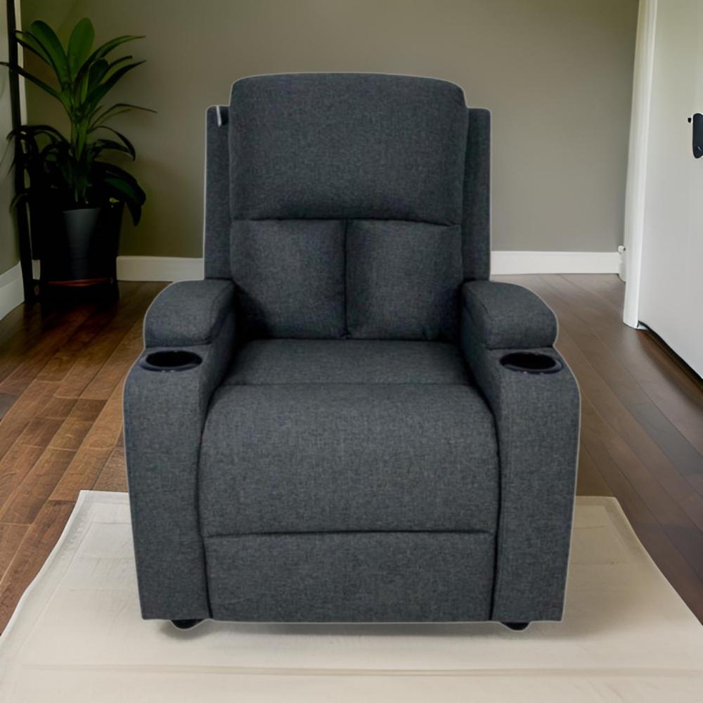 كرسي إسترخاء لون رمادي غامق