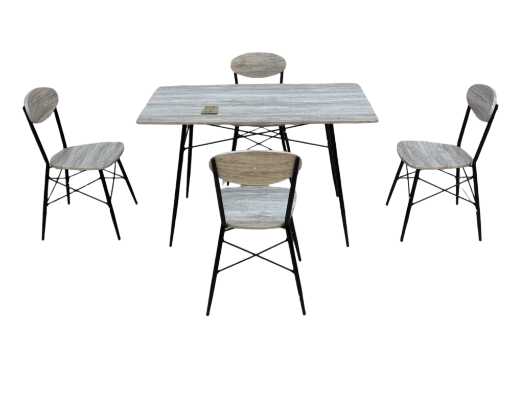 طاولة طعام خشب 4 كرسي لون بيج