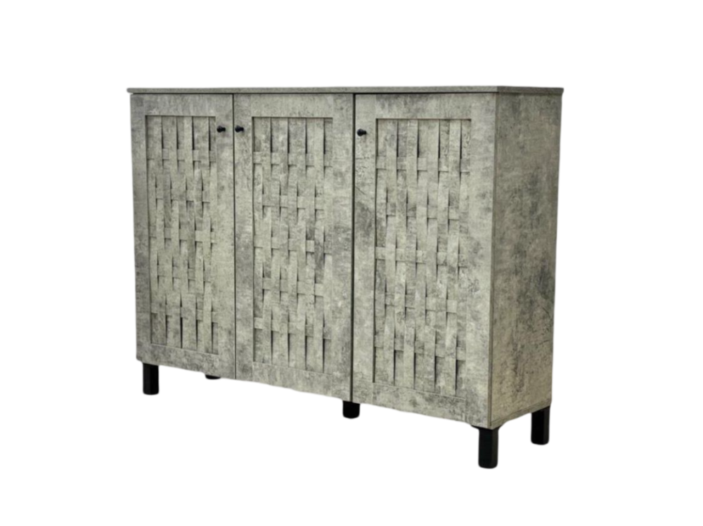 دولاب أحذية خشب 3 باب لون رمادي