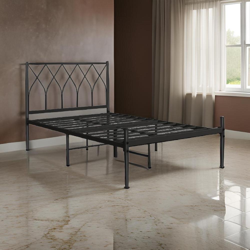 سرير حديد نفر ونص لون أسود مقاس 140*200