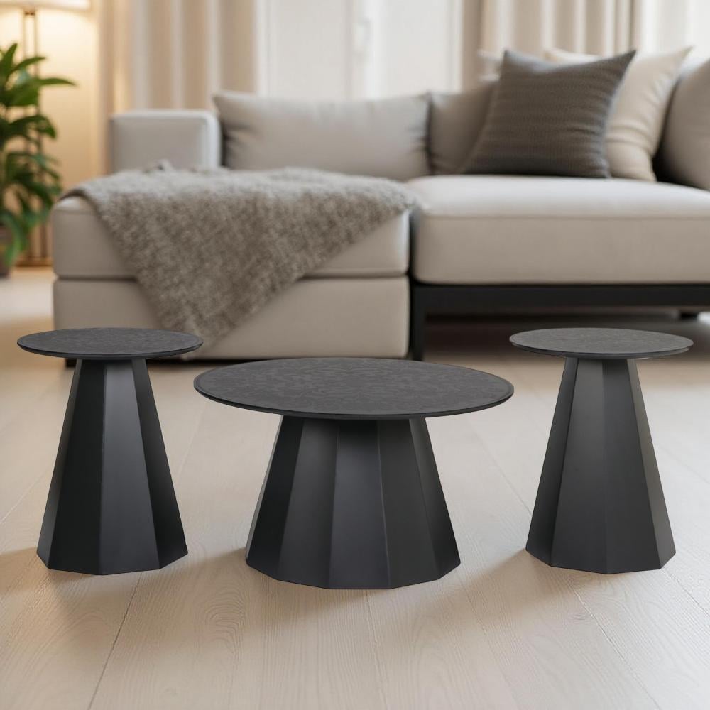 طقم طاولات خدمة فخم – أناقة الأسود بتصميم مودرن لا يُقاوم