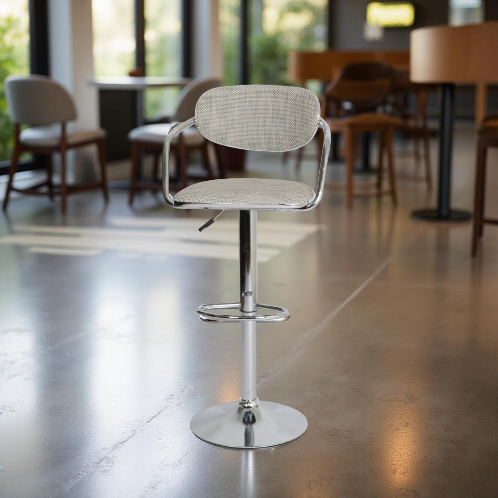 كرسي بار بيستم دوار لون رمادي