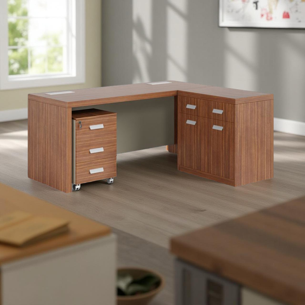 مكتب مودرن مقاس 160 سم زاوية يمين أو يسار