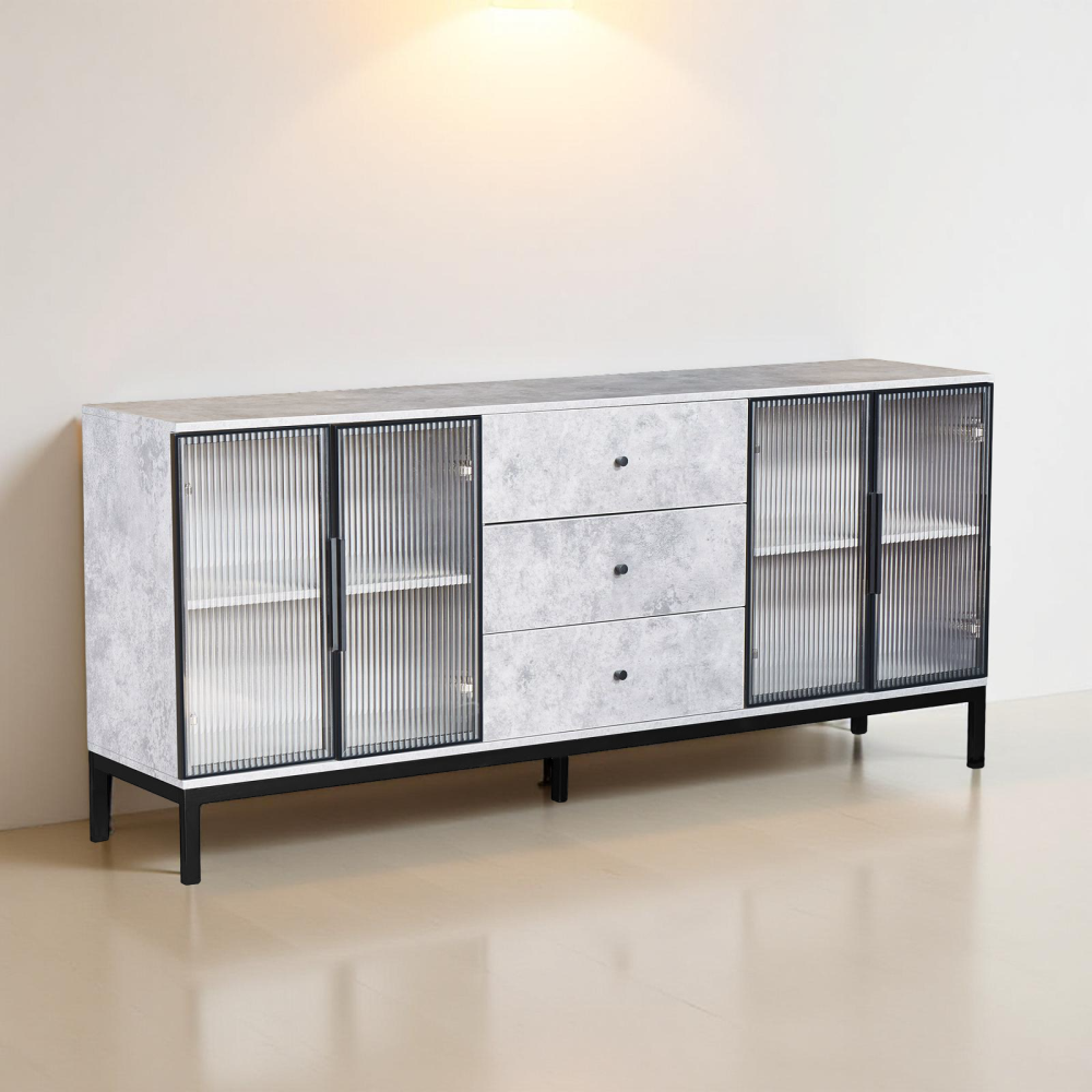 دولاب بوفيه مقاس 180 سم لون رمادي