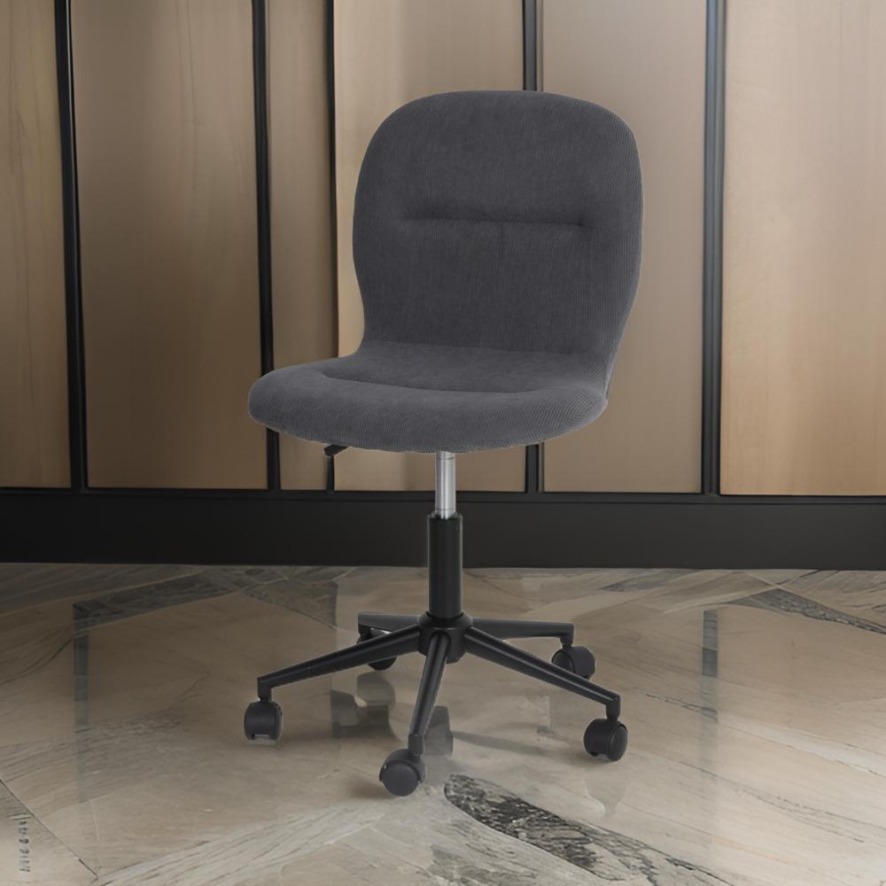 كرسي مكتب دوار بتصميم رياضي أنيق لون رمادي