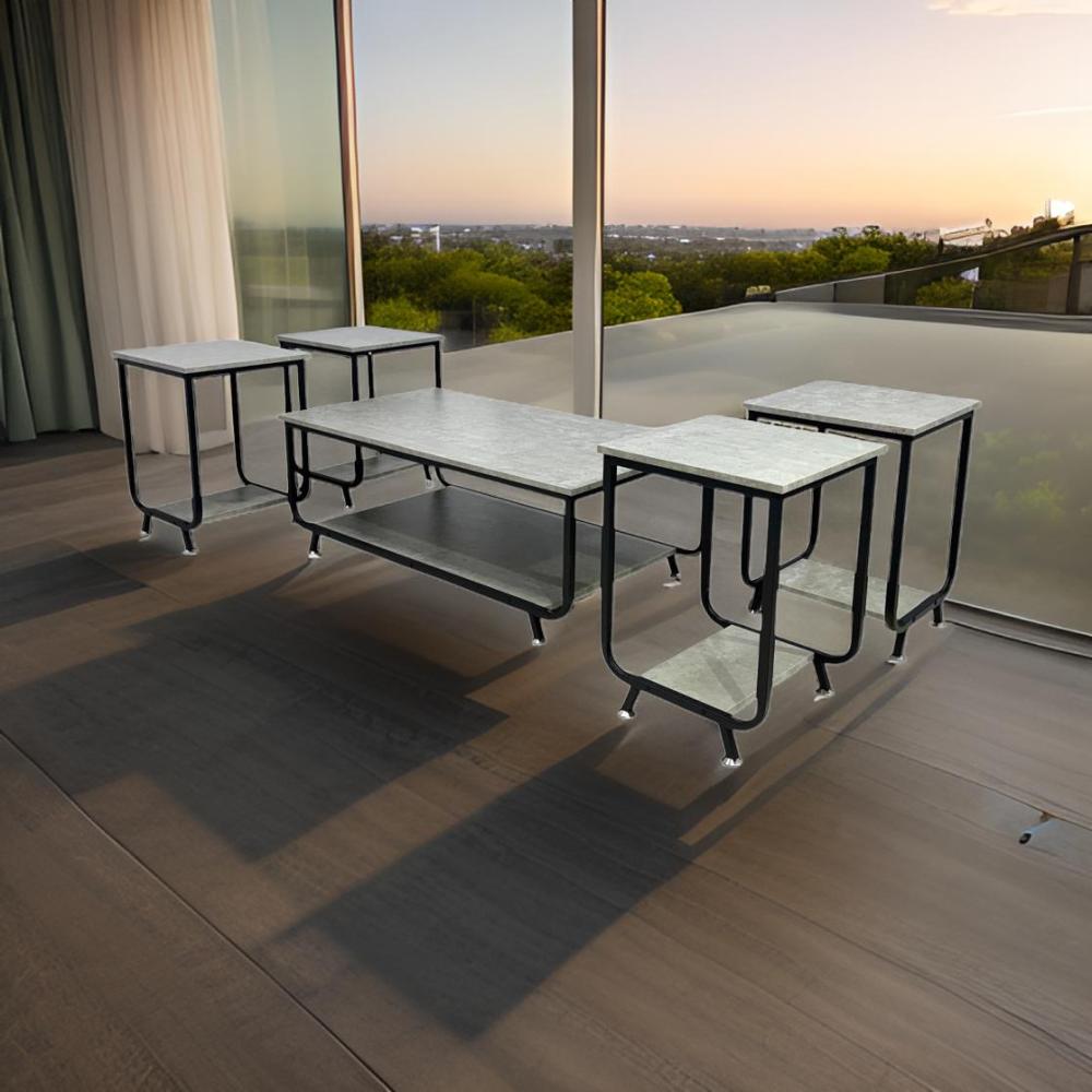 طاولات كنب 5 قطع لون رمادي